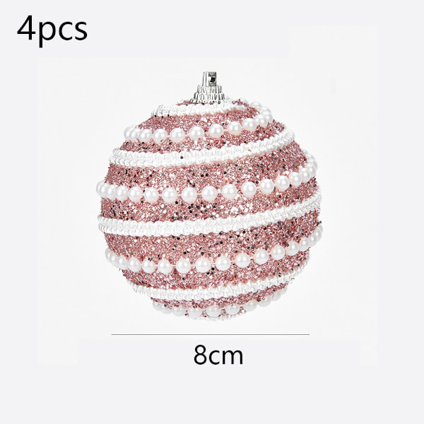 4-Pcs Set Glitter Christmas Tree Decor, 8mm Sequin Balls for
