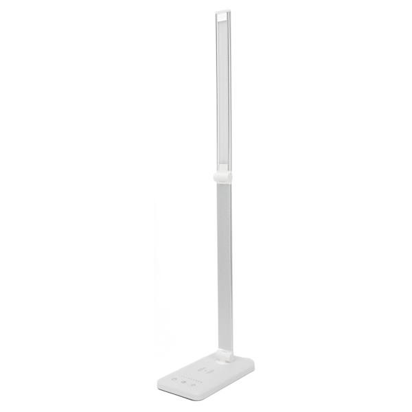 LED-skrivbordslampa 5 nivåer Touch Control USB Ögonskydd Vit Trådlös laddning Bordslampa för studenter Hem Kontor