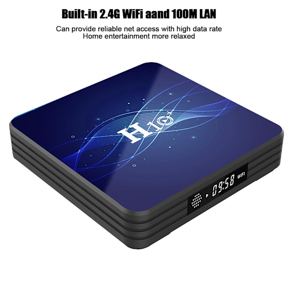 H10+ Net Player Internet TV-box Dubbelfrekvens Digital Display för Android 9.0 100–240V 2+16 AU-kontakt