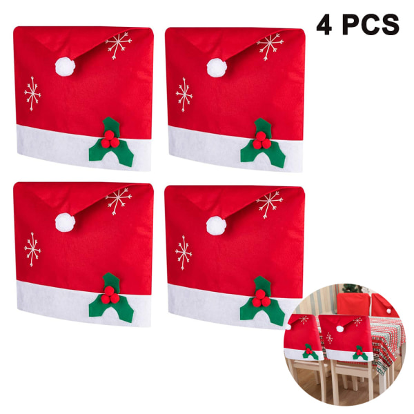 Christmas Dining Chair Slipcovers, 4 Pcs 60*50cm Chair Back