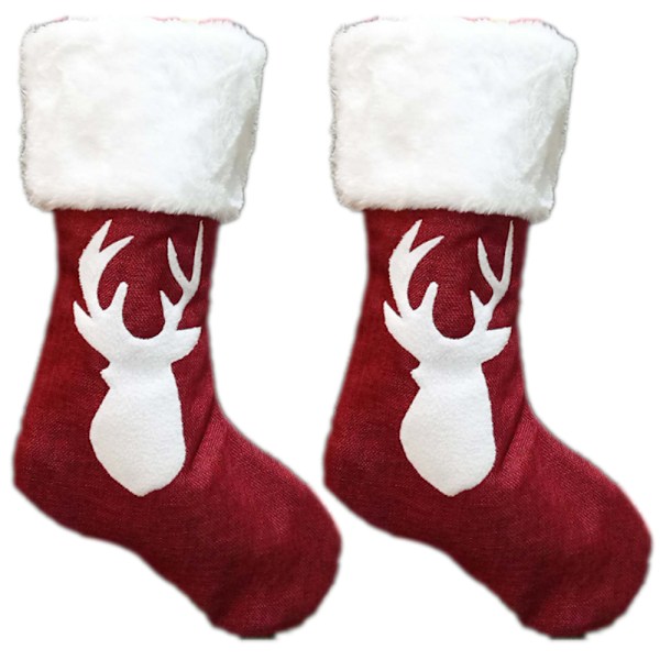 2Pcs Christmas Stockings, Plush Cuff Stockings, for Family