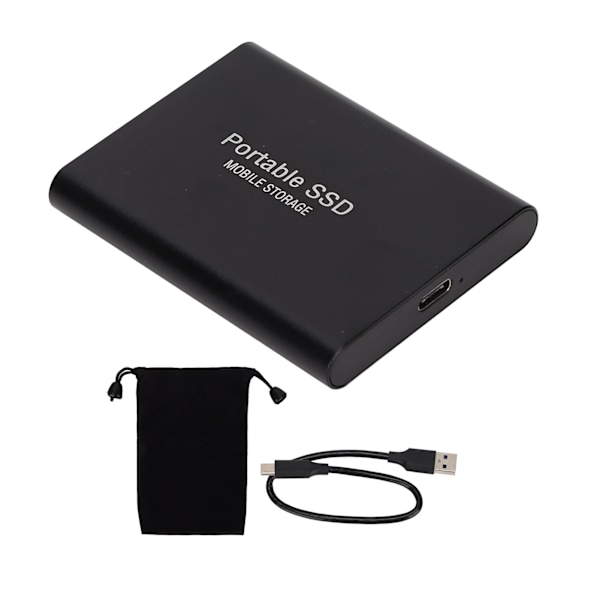 Extern SSD Tålig Slitstark USB3.1 Överföring Kompakt Portabel Bekväm Praktisk Enhet för Win10 för IOS Svart 4TB