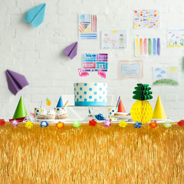 Hawaiian Party Decorations Set with Grass Table Skirt Hawaiian