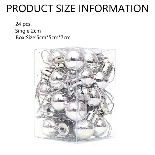 24pcs Christmas Balls Mini Christmas Ball Ornaments