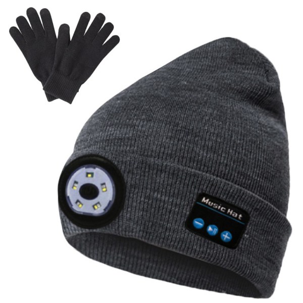 Bluetooth-headset LED-lampmössa Utomhus nattlöpningsbelysning
