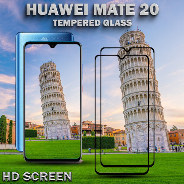 2-Pack Huawei Mate 20 - Härdat Glas 9H – Super kvalitet 3D  Skärmskydd