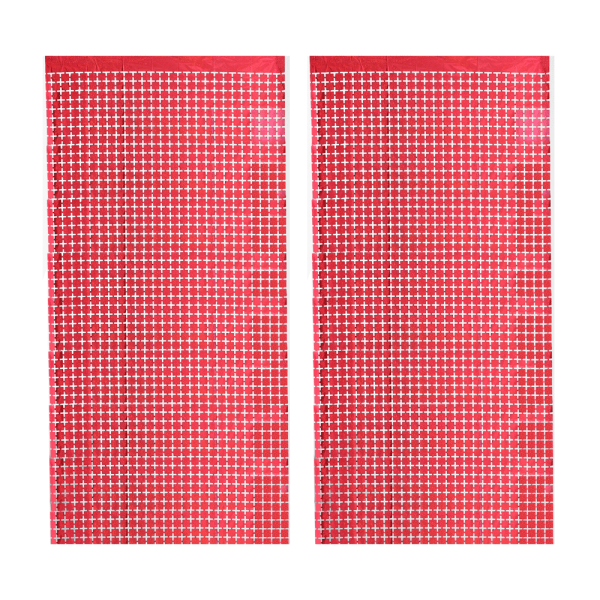 2Pcs Square Foil Fringe Backdrop Curtain Backdrop for Birthday,