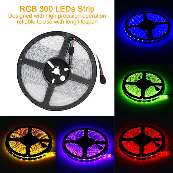 5M 12V solcellsdriven vattentät RGB LED-remsa