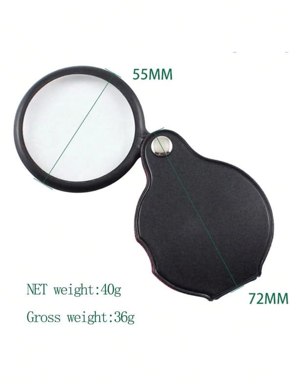 1 st bärbart hopfällbart högupplöst minicirkulärt förstoringsglas 60 mm
