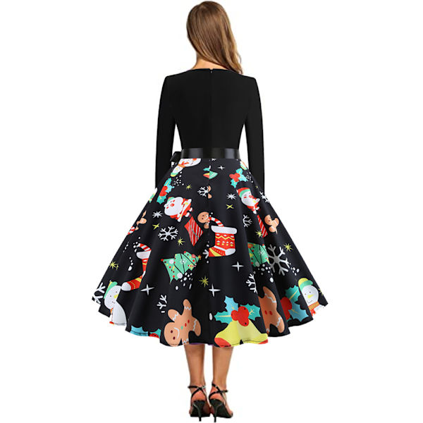 Women's Vintage Christmas Dress Cocktail Party Dress Holiday