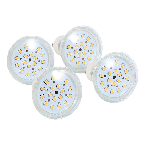 4 st 3W GU10 18 lysdioder Spot Light Lamp Värmare Vit Glödlampa