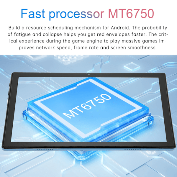 10-tums surfplatta för Android 11 6G 256G 5G WIFI Octa Core-processor Främre 1600W Bakre 3200W 4G Samtalssurfplatta EU-kontakt 100–240V Blå EU-kontakt