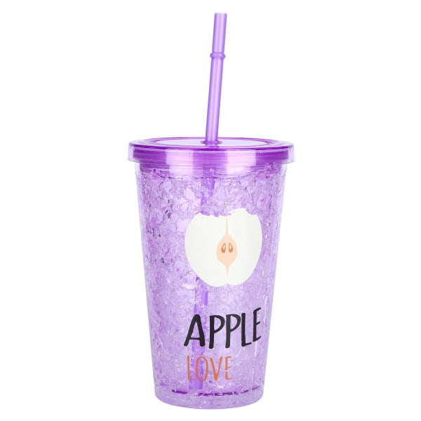 Plast Smoothie Kopp med Sugrör Bärbar Isdryck Mugg för