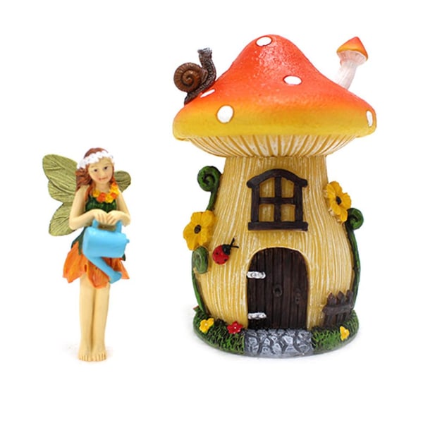 6 st Miniatyr Fe Trädgård Landskap Prydnader Harts Gjutna Svampar