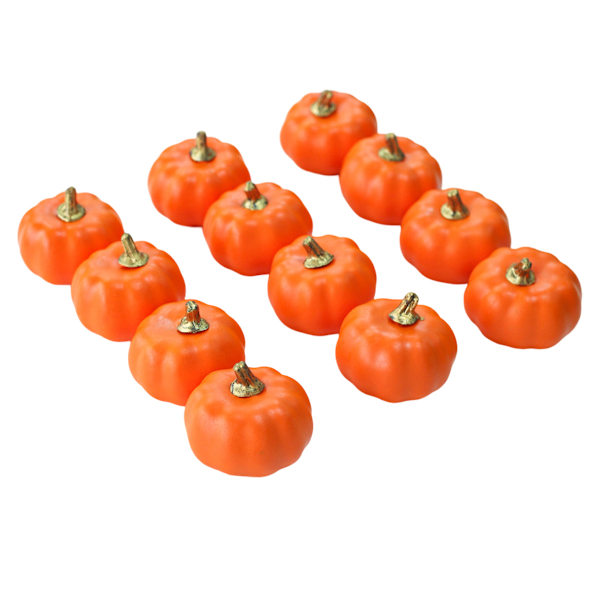 Pumpa Dekorationsset med 12 Konstgjorda Falska Skumpumpor Rustik Bondgård Skörd Thanksgiving Spiselkrans Bordsdekoration Höst Heminredning Style 1