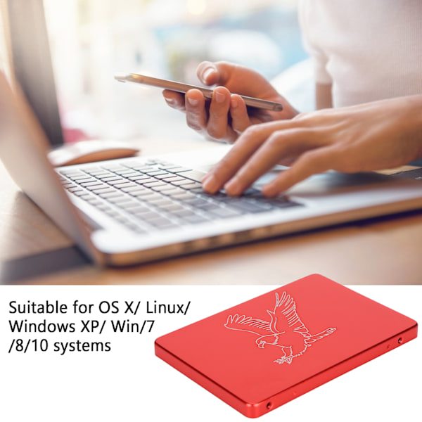 Hsthe Sea Mobile Solid State Disk Portabel 2.5 Tum Metall Örn Röd Extern SSD för PC Dator 8GB