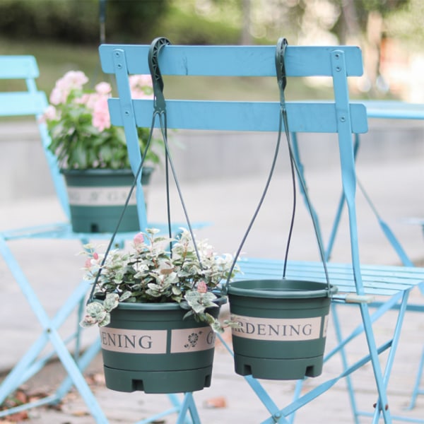 Trädgårdshängande kruka i plast, hängande blomkruka, växtupphängning med