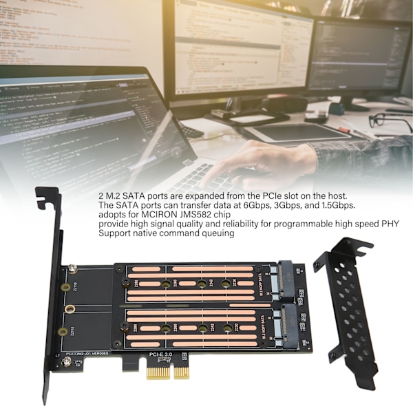 Pcie Adapterkort För Dubbla M.2 Nvme, Förbättrade Datorlösningar Med Höghastighetsdataöverföring Och Avancerad Värmehantering, M Key B Key Gränssnitt