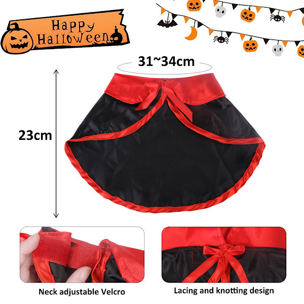 Set med 2 Halloween-kapset Halloween-kapset husdjur hundkap