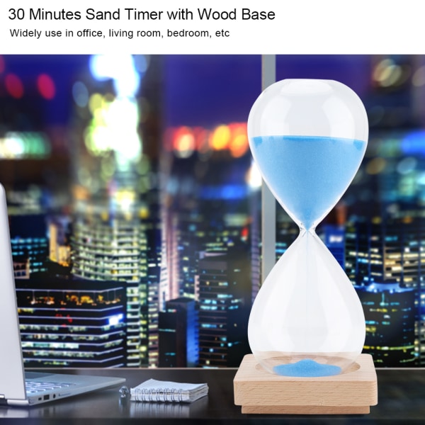 Färgglad sandtimer med träbas 30 minuter klocka timglas