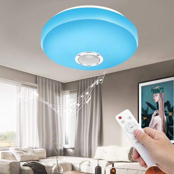 LED RGB-taklampa med Bluetooth-högtalare för sovrum vardagsrum
