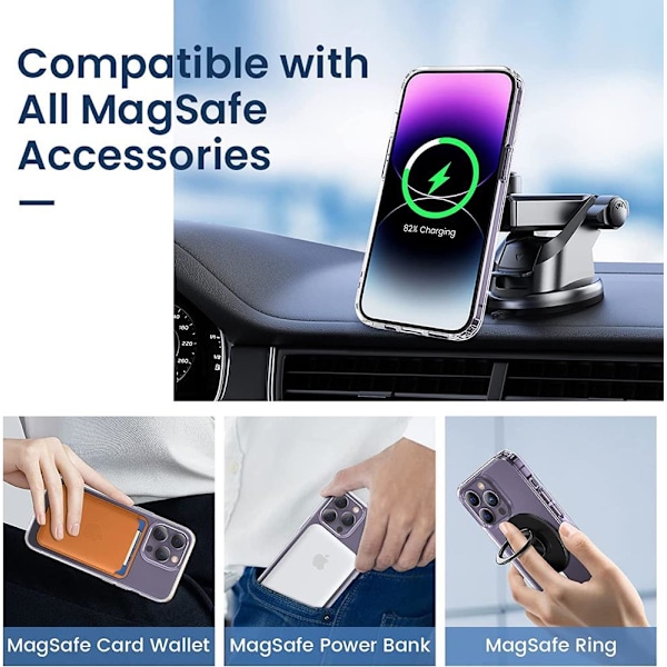 BOOM iPhone 14 Pro Skal - Transparent, Magsafe Kompatibel