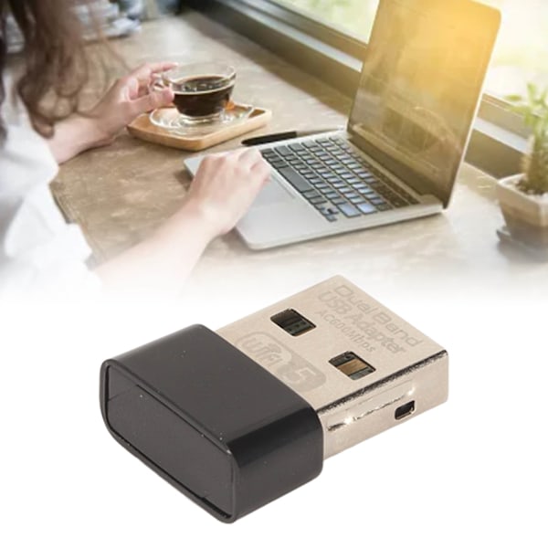 Trådlös nätverksadapter, unik design med mini-storlek och inbyggd antenn, multi-systemkompatibilitet 600 Mbps dual-band IEEE 802.11b g n ac, bred