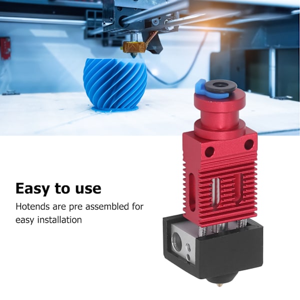 Extruder Hotend Kit Aluminiumlegering Mässing Extruder Hotend för Ender 3 S PRO 3D-skrivare Röd