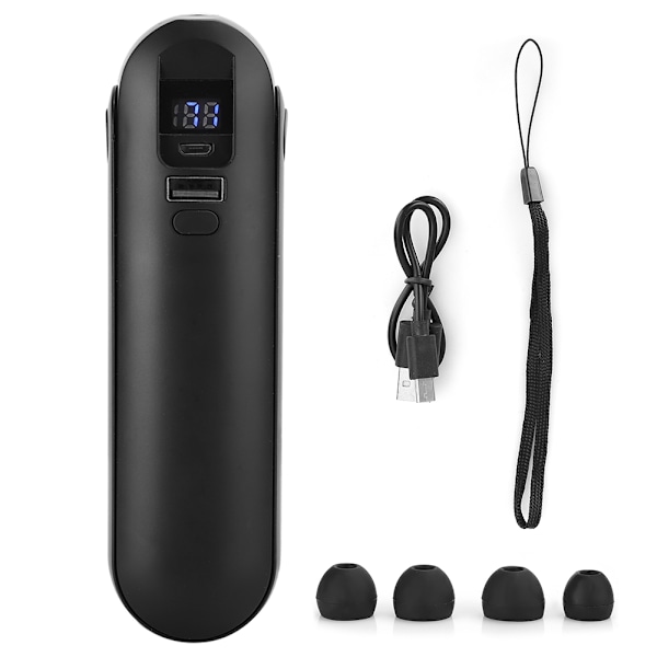 Touch Control Trådlöst Headset Binaural Bluetooth Hörlurar Mini Fläkt Handsfree Sport Trådlösa Hörlurar Svart LED Display Version
