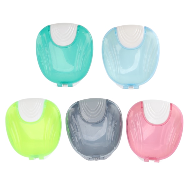 Chic Förvaringsask för Tandställning, Hållbar Design med Ventilationshål för Fräsch Förvaring av Aligners, 5 st Små i Delikata Ljusa Färger Inkluderar Borste och Chewie