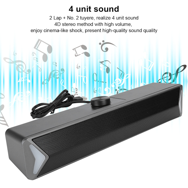 SADA Högtalare Hem Skrivbord Mini Subwoofer Oberoende Roterande Volymknapp Högtalare D6Silver