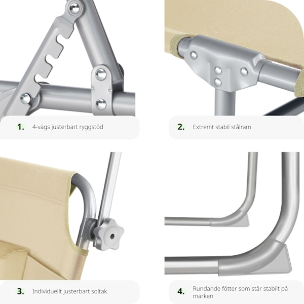 tectake Solsäng Chloé Beige
