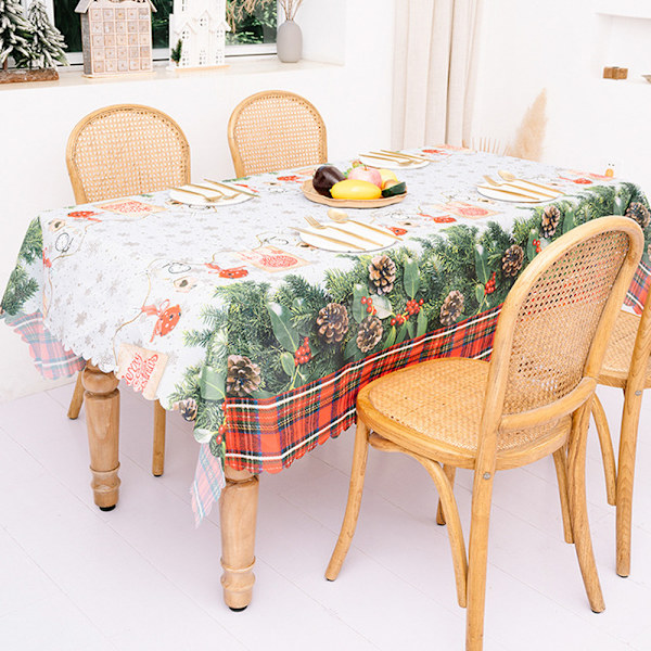 Fabric Tablecloth for Christmas, Winter, and Holiday
