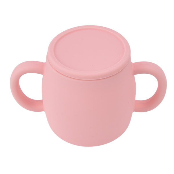 280 ml Baby Träning Kopp med Lock Bärbar Barn Silikon Kopp
