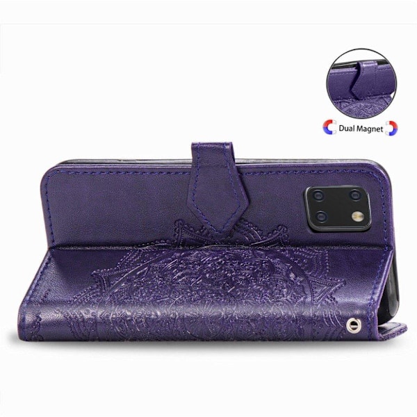 Mandala läder Samsung Galaxy Note 10 Lite fodral - Lila Lila