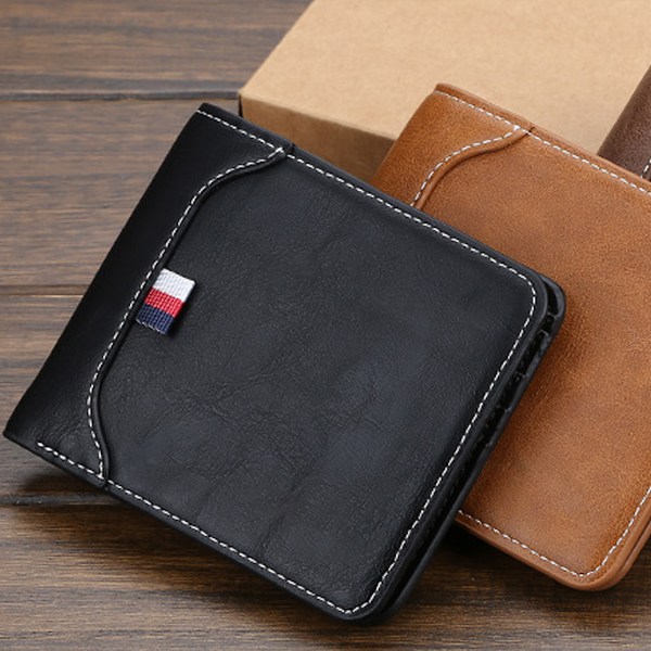 Kort plånbok för män, multikort, tre fack, zero wallet, ungdom