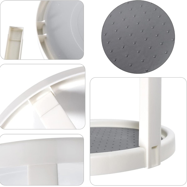 BPA-fritt Material Vridbart Lazy Susan Organizer för Hobbyrum, Halkfri Plast 360 Graders Roterande Kryddställ med Enkel Installation och