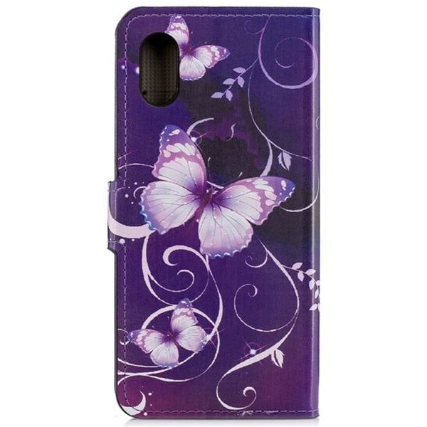 Plånboksfodral Apple iPhone XS Max - Lila med Fjärilar