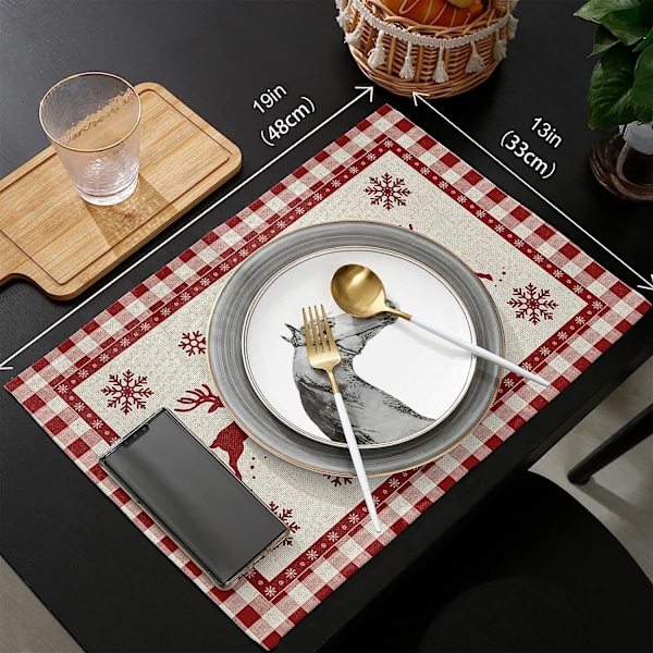 Placemats for Dining Table,Heat Insulation Washable Table Mats