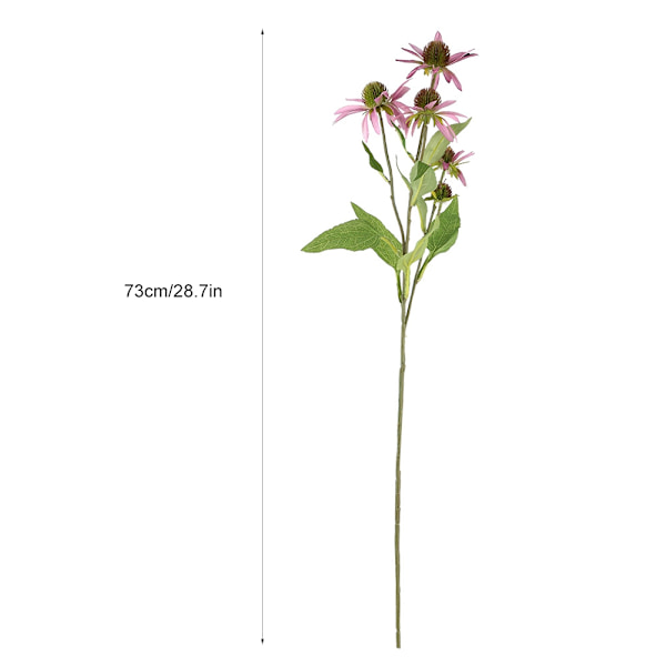 5 Huvuden Konstgjord Echinacea Purpurea Blomma för Hembord