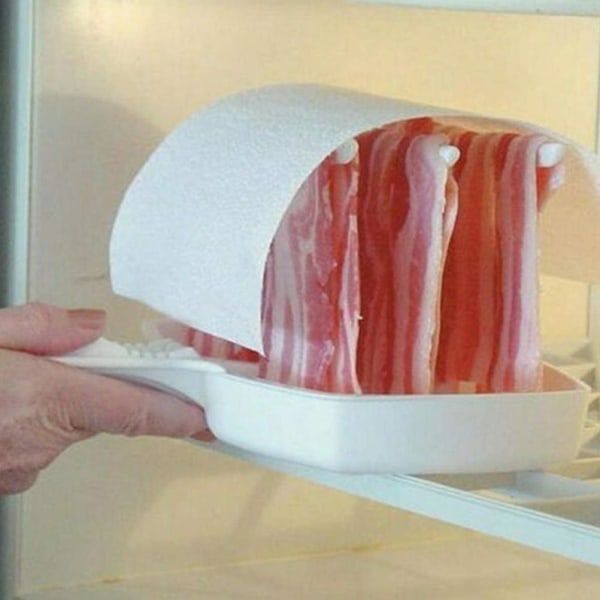 Mikrovågsugnsbaconkokare Hälsosam Frukost Mikrovågsugn Bacon