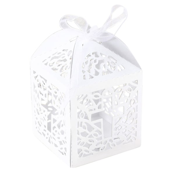 10/50/100 st Bröllopsfestfavorit Korspapper Godis presentförpackningar W White