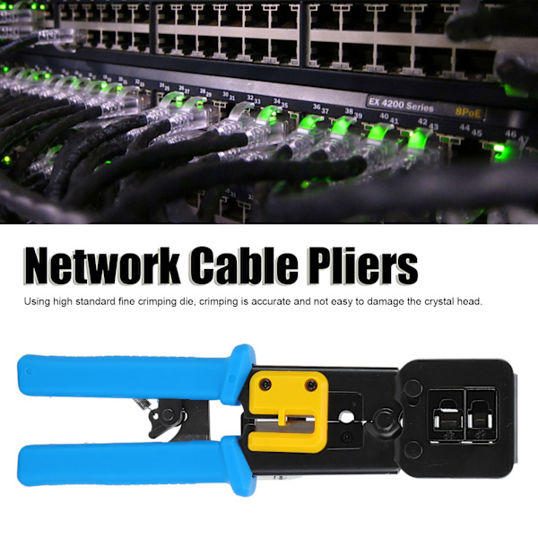 Nätverkskabeltång Ratchet Ethernet Trådavskärare Kristallhuvudpressverktyg 2KT‑3764A