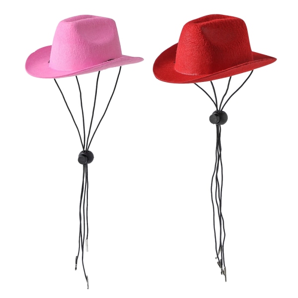 2pcs Dogs Cowboy Hats with Adjustable Puppies Cowboy Hat for