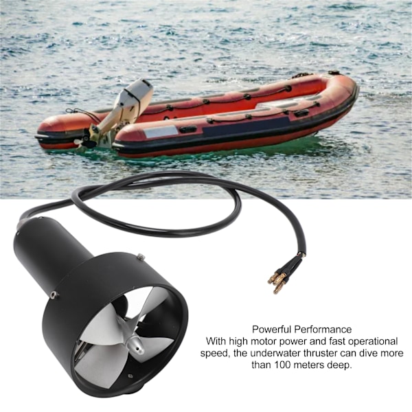 Undervattenstruster 12 till 25,2V Aluminiumlegering Förseglad Vattentät Motor Truster Propeller med 4 Blad för Kajaker Båtar Ubåtsrobotar CCW