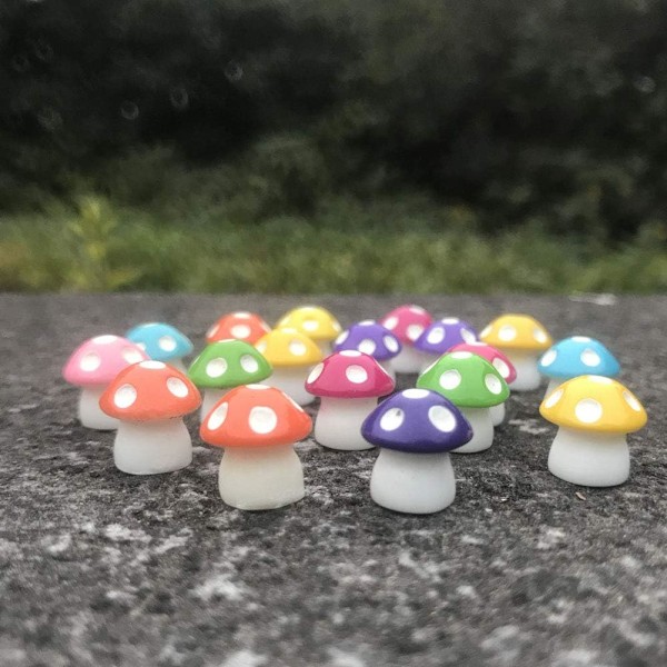 20 st miniatyr svampar för fe-trädgårdar, mini svampar