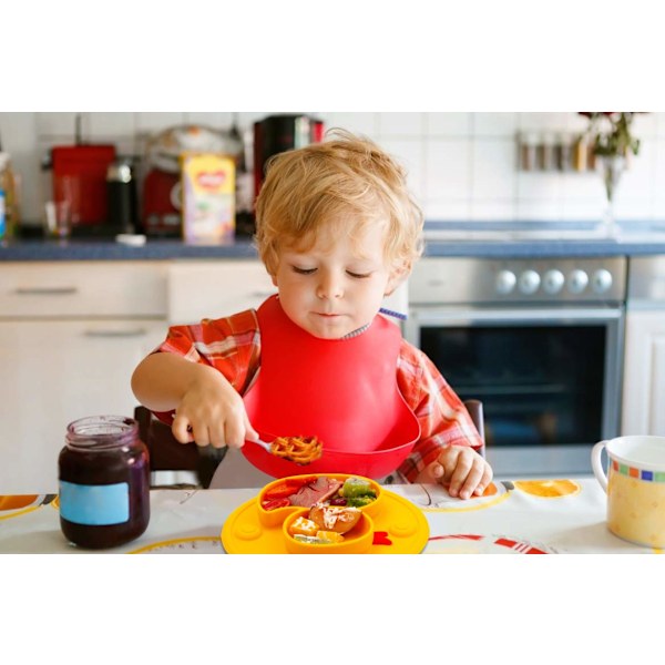 Baby Plate Silikon Toddler Tallrikar Sugkopp Underlägg Uppdelad