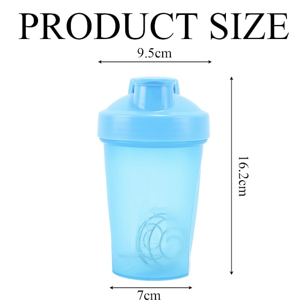 Shakerflaska för proteinpulver med klassisk ögla och BPA-fri, säker skruvlock, flip-lock som håller sig öppet, BPA-fri - 16oz - 400ML Sky Blue