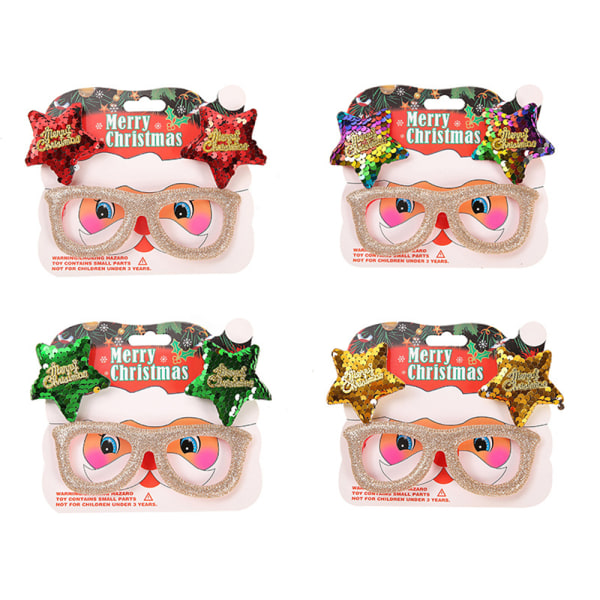 4 Pack Christmas Party Glasses Christmas Decor Costume