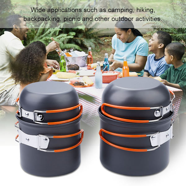 4 st/set Utomhus Bärbar Resa Camping Picknick Köksredskap Grytor